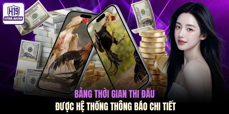 Bảng thời gian thi đấu được hệ thống thông báo chi tiết